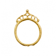 Anhänger Metall TQ Ring 26mm mit Krone Gold (nickelfrei)
