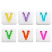 Acryl Buchstaben V Multicolour-weiss