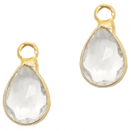 Anh&auml;nger aus Kristallglas tropfenform Crystal-gold