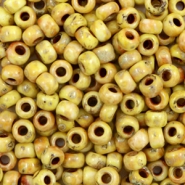 Miyuki 6/0 Rocailles Opaque picasso yellow 6-4512