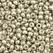Miyuki 8/0 Rocailles Duracoat galvanized light pewter silver 8-4221
