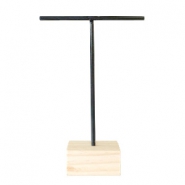 Schmuck Display T-Form Ohrringe mit Holz Ständer Schwarz-Holz