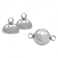 Zubeh&ouml;r aus Stainless Steel - Rostfreiem Stahl Magnetverschluss Ball 10mm Antik silber