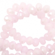 Facetten Top Glas Perlen 4x3mm Rondellen Light pink-Pearl shine coating