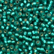 Miyuki 8/0 Rocailles Silverlined matte teal green 8-2425F