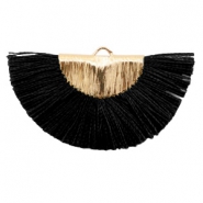 Quaste Perlen Anhänger Gold-black
