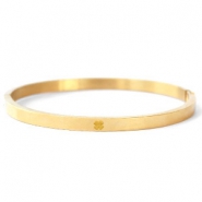 Stainless Steel - Rostfrei Stahl Armb&auml;nder mit Gl&uuml;cksklee Gold