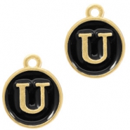Anh&auml;nger Metall Basic quality Buchstaben U Gold-schwarz
