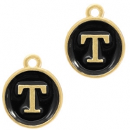 Anh&auml;nger Metall Basic quality Buchstaben T Gold-schwarz