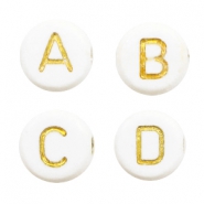 Acryl Buchstaben Mix Off white-gold