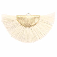 Quaste Perlen Anhänger Gold-off white