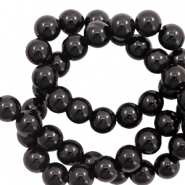 Naturstein Perlen Chalcedon (Quarz), Onyx und Achat 8mm Black