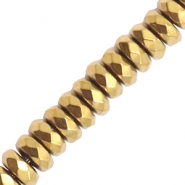 Perlen aus H&auml;matit Facett Disc Gold