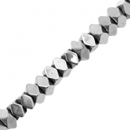 Perlen aus H&auml;matit Facett Disc Silver grey