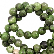 Naturstein Perlen Dalmatiner Jaspis 8mm Forest green