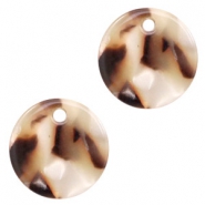 Anh&auml;nger Resin rund 12mm Mixed beige brown