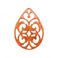 Anh&auml;nger Resin Tropfen Barock 38x27mm Flame orange