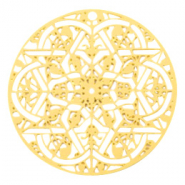 Anh&auml;nger Bohemian rund Mandala Gold (Nickelfrei)