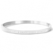 Stainless Steel - Rostfrei Stahl Armb&auml;nder "LOVE LIFE AND ENJOY EVERY MOMENT" Silver