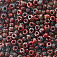 Miyuki 8/0 Rocailles Opaque picasso red 8-4513