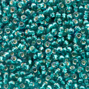 Miyuki 11/0 Rocailles Silverlined transparent dark teal green 11-30