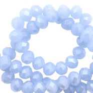 Facetten Top Glas Perlen 6x4mm Rondellen Light blue-pearl shine coating