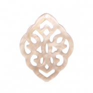 Anh&auml;nger aus Resin Rhombus Barock Light semolina beige