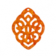 Anh&auml;nger aus Resin Rhombus Barock Flame orange