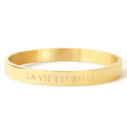 Stainless Steel - Rostfrei Stahl Armb&auml;nder "LA VIE EST BELLE" Gold
