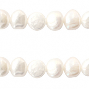 BQ Süsswasser Perlen Nugget rund 8-9mm Naturel white