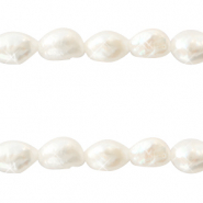 BQ Süsswasser Perlen Nugget oval 7x5-6mm Natural white
