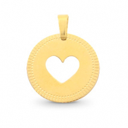 Anhänger aus Stainless Steel - Rostfreiem Stahl 12mm Heart Mix&Match Gold