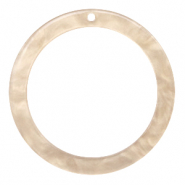Anh&auml;nger aus Resin rund 35mm&nbsp; Light semolina beige