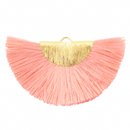 Quaste Perlen Anhänger Gold-Burnt coral pink