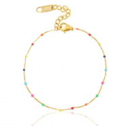 Stainless Steel - Rostfrei Stahl Armb&auml;nder Rainbow Gold
