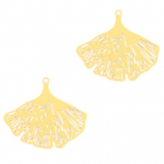 Anh&auml;nger Bohemian Ginkgo Blatt Gold (Nickelfrei)