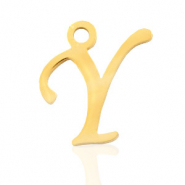Anhänger aus Stainless Steel - Rostfreiem Stahl Initial Y Gold