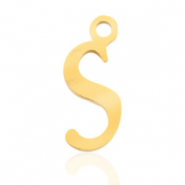 Anhänger aus Stainless Steel - Rostfreiem Stahl Initial S Gold