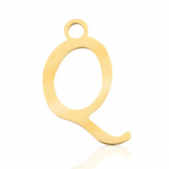 Anhänger aus Stainless Steel - Rostfreiem Stahl Initial Q Gold