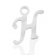 Anhänger aus Stainless Steel - Rostfreiem Stahl Initial H Silber