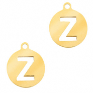 Anhänger aus Stainless Steel - Rostfreiem Stahl 10mm Initial coin Z Gold