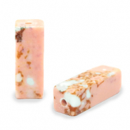 Naturstein Perlen Tubes Peach marmer