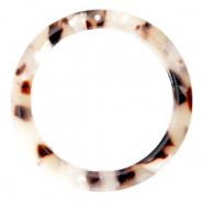 Anh&auml;nger aus Resin rund 35mm Mixed beige brown