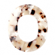 Anh&auml;nger aus Resin oval 48x40mm Mixed beige brown