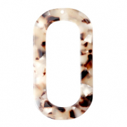 Anh&auml;nger aus Resin lang oval 56x30mm Mixed beige brown