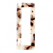 Anh&auml;nger Resin Rechteck 40x16mm Mixed beige brown
