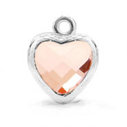 Anh&auml;nger aus Kristallglas Heart Vintage pink-silver