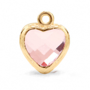 Anh&auml;nger aus Kristallglas Heart Light pink-gold