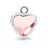 Anh&auml;nger aus Kristallglas Heart Light pink-silver