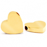 Perlen aus Stainless Steel - Rostfreiem Stahl Herz Gold
